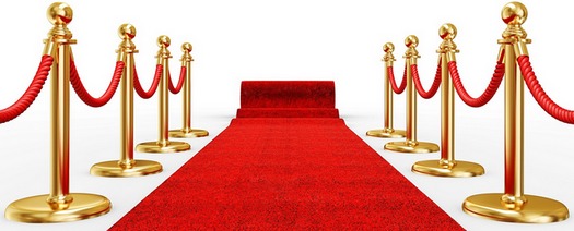 red event carpet isolated on a white background